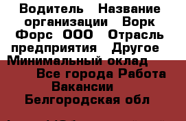 Водитель › Название организации ­ Ворк Форс, ООО › Отрасль предприятия ­ Другое › Минимальный оклад ­ 43 000 - Все города Работа » Вакансии   . Белгородская обл.